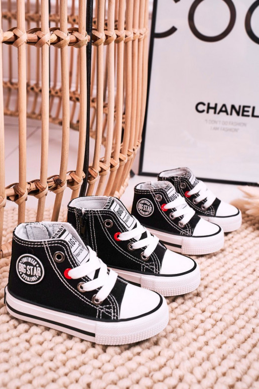 Calçado infantil de lazer com sola com zíper BIG STAR HH374188 cor preta Calçado infantil de lazer com sola com zíper BIG STAR HH374188 cor preta