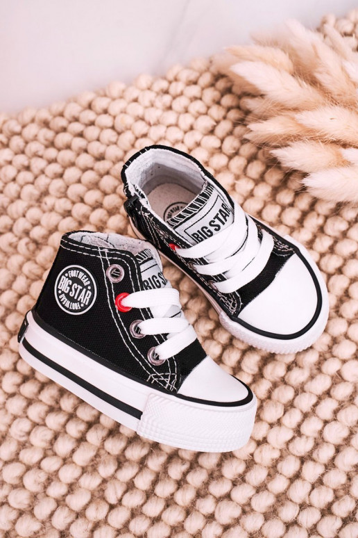 Calçado infantil de lazer com sola com zíper BIG STAR HH374188 cor preta Calçado infantil de lazer com sola com zíper BIG STAR HH374188 cor preta