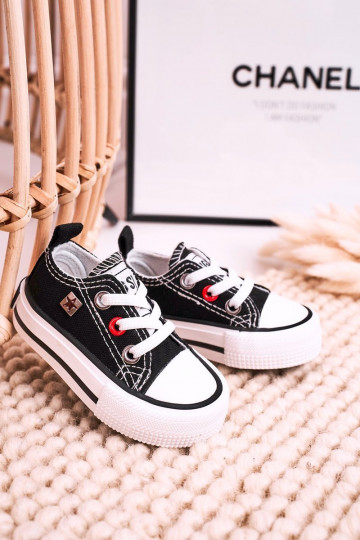 Tênis modelo clássico infantil com sola plana BIG STAR HH374194 cor preta 2