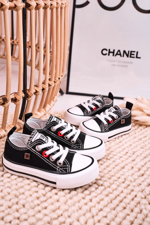 Tênis modelo clássico infantil com sola plana BIG STAR HH374194 cor preta Tênis modelo clássico infantil com sola plana BIG STAR HH374194 cor preta