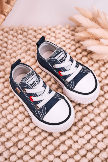 Tênis modelo clássico infantil com sola plana BIG STAR HH374195 azul escuro