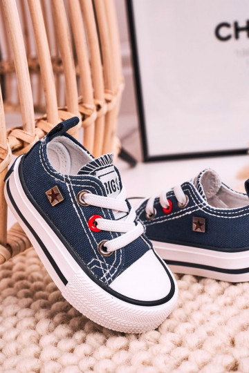 Tênis modelo clássico infantil com sola plana BIG STAR HH374195 azul escuro 2