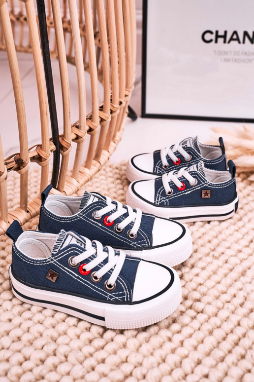 Tênis modelo clássico infantil com sola plana BIG STAR HH374195 azul escuro