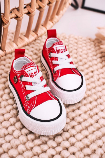 Tênis modelo clássico infantil com sola plana BIG STAR HH374196 vermelho 2