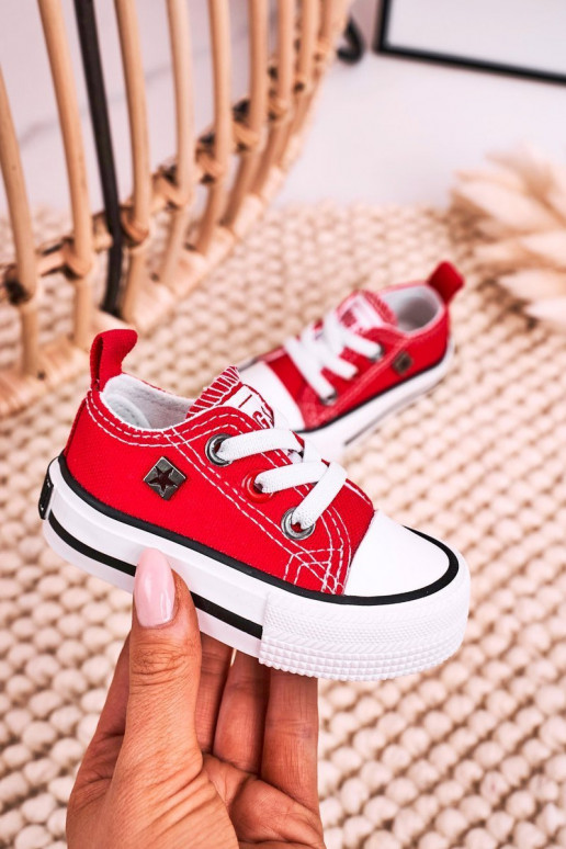 Tênis modelo clássico infantil com sola plana BIG STAR HH374196 vermelho