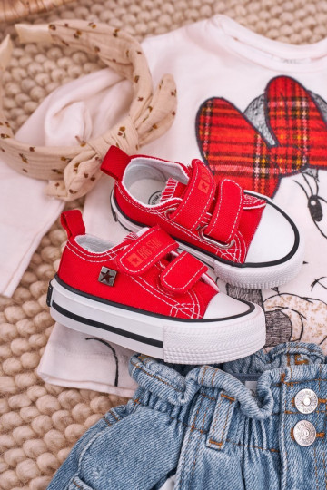 Calçado infantil de lazer com fechos adesivos BIG STAR HH374202 vermelho