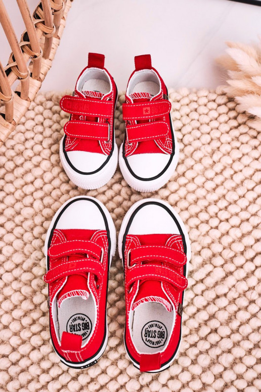 Calçado infantil de lazer com fechos adesivos BIG STAR HH374202 vermelho
