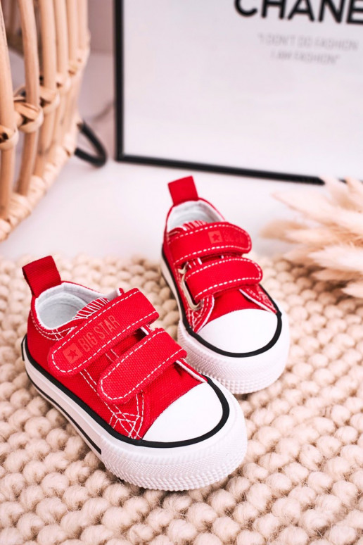 Calçado infantil de lazer com fechos adesivos BIG STAR HH374202 vermelho