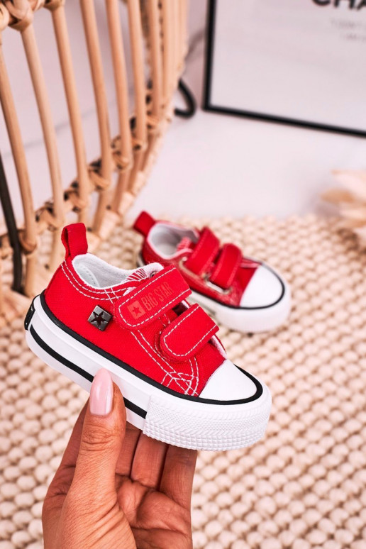 Calçado infantil de lazer com fechos adesivos BIG STAR HH374202 vermelho