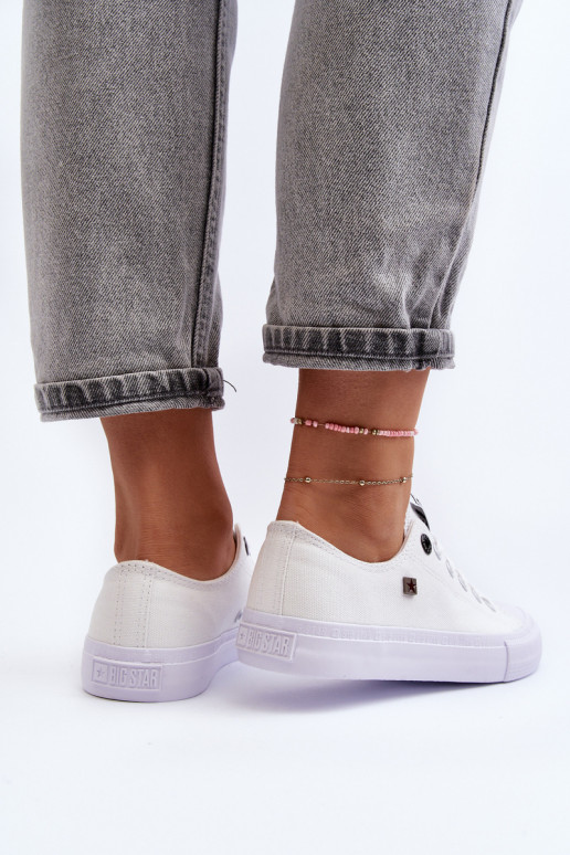 Tênis modelo clássico de sola plana BIG STAR AA274010 cor branca