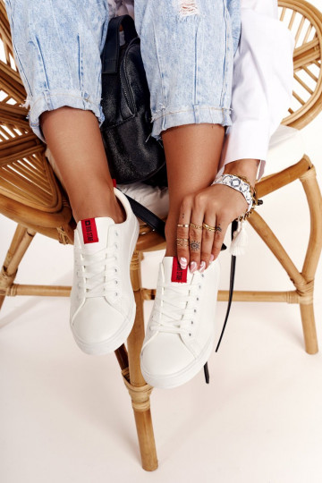 Tênis de couro natural com listras decorativas BIG STAR DD274685 cor branca 2