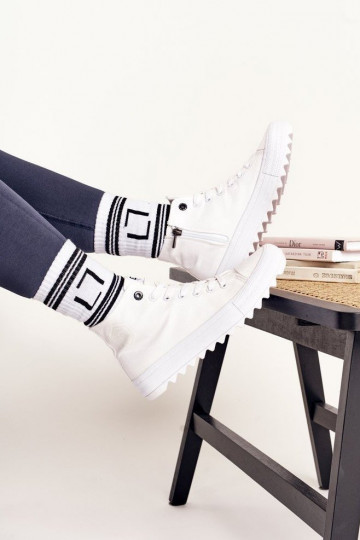 sapatos de lazer com sola larga BIG STAR FF274241 cor branca