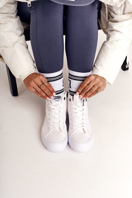 sapatos de lazer com sola larga BIG STAR FF274241 cor branca