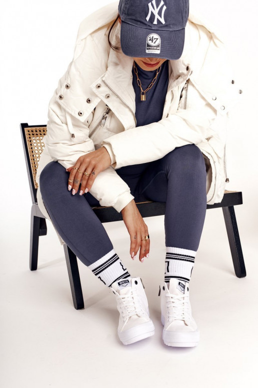 sapatos de lazer com sola larga BIG STAR FF274241 cor branca