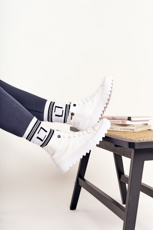 sapatos de lazer com sola larga BIG STAR FF274241 cor branca