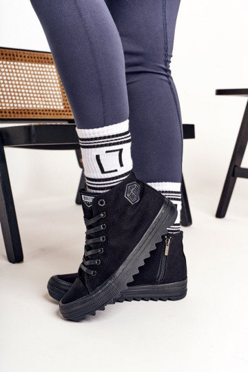 sapatos de lazer com sola larga BIG STAR FF274244 cor preta