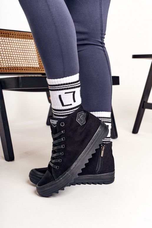 sapatos de lazer com sola larga BIG STAR FF274244 cor preta