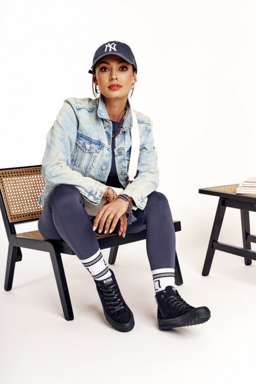 sapatos de lazer com sola larga BIG STAR FF274244 cor preta