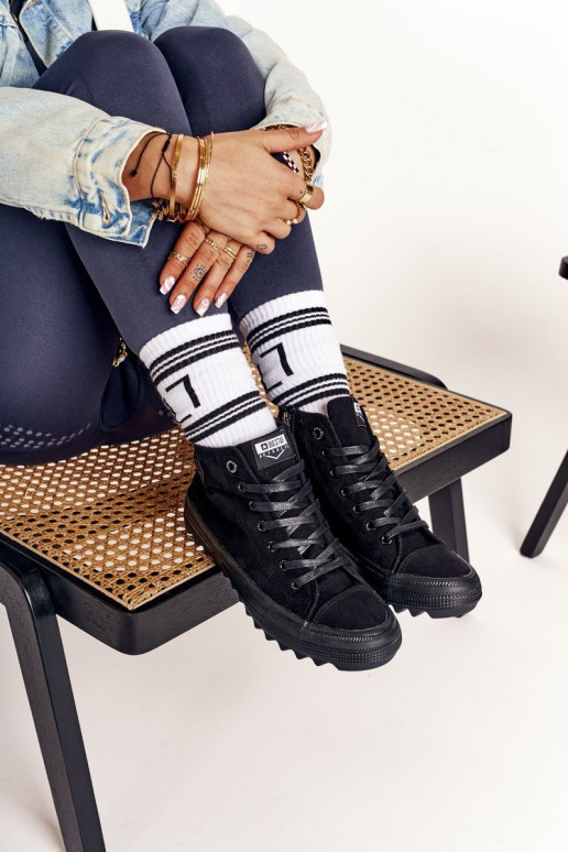 sapatos de lazer com sola larga BIG STAR FF274244 cor preta