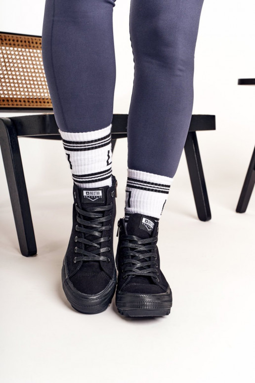 sapatos de lazer com sola larga BIG STAR FF274244 cor preta