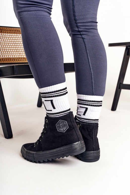 sapatos de lazer com sola larga BIG STAR FF274244 cor preta