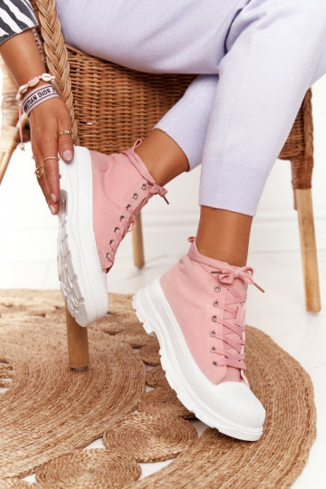 sapatos casuais Trissy rosa com sola larga