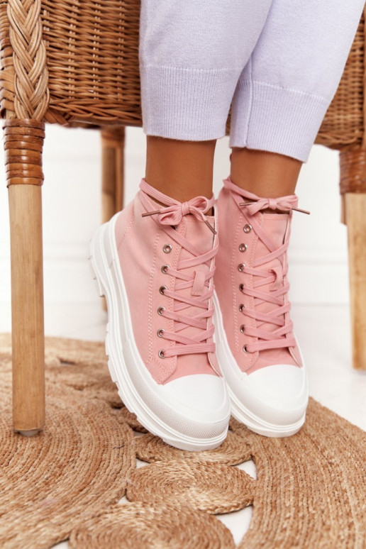 sapatos casuais Trissy rosa com sola larga