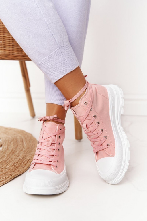 sapatos casuais Trissy rosa com sola larga