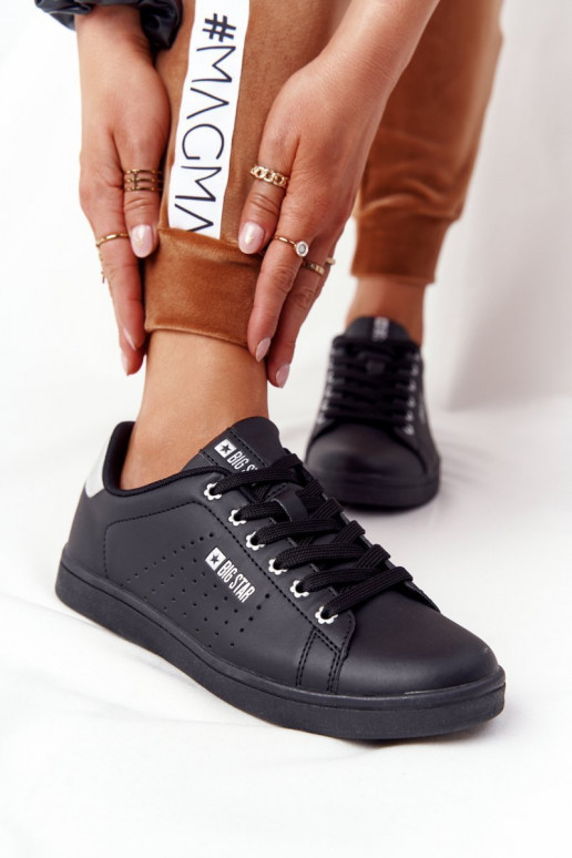 Tênis de couro natural BIG STAR DD274586 Preto e prata