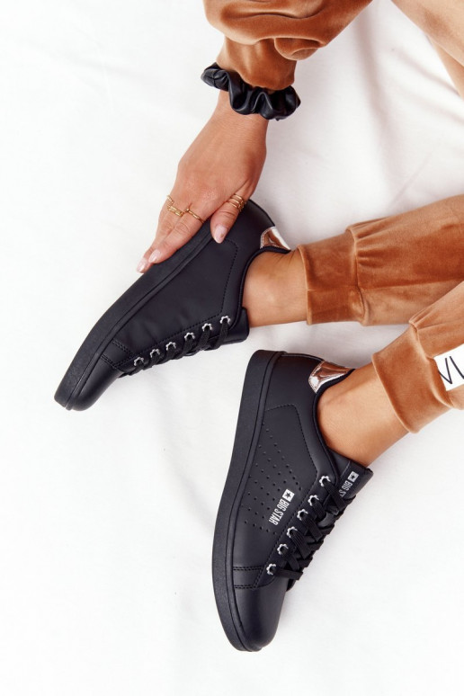 Tênis de couro natural BIG STAR DD274586 Preto e prata