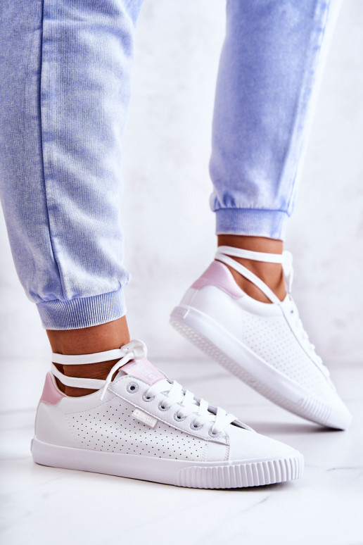 Tênis de couro natural BIG STAR HH274073 cor branco-rosa