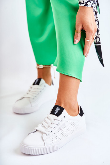 Tênis de couro natural BIG STAR HH274071 Branco-preto 2