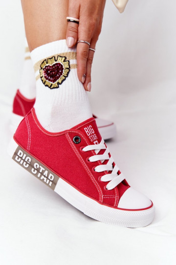 Sapatos femininos BIG STAR HH274115 vermelho
