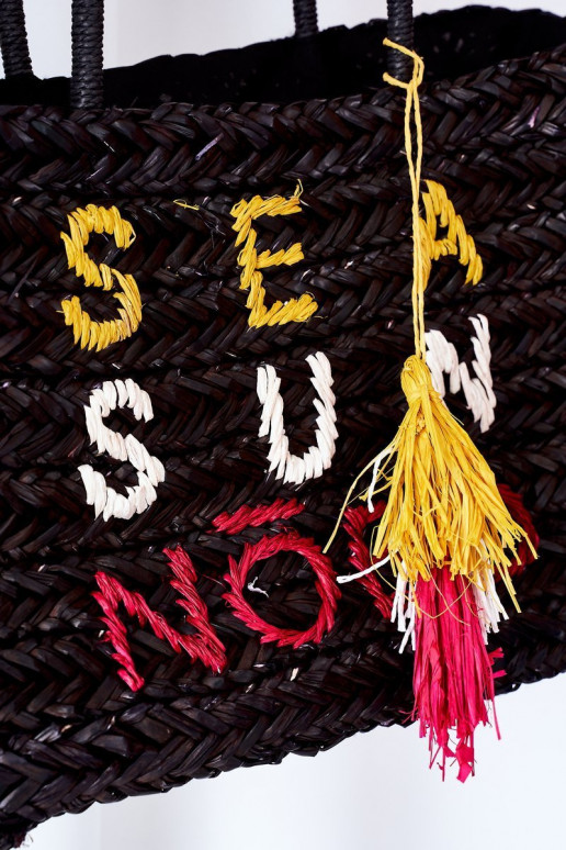 Bolsa de praia trançada NOBO XK0410 preta Bolsa de praia trançada NOBO XK0410 preta