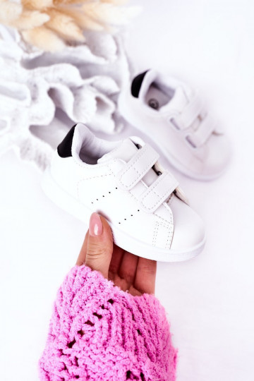 Tênis infantil com fechos adesivos Branco-preto Califórnia