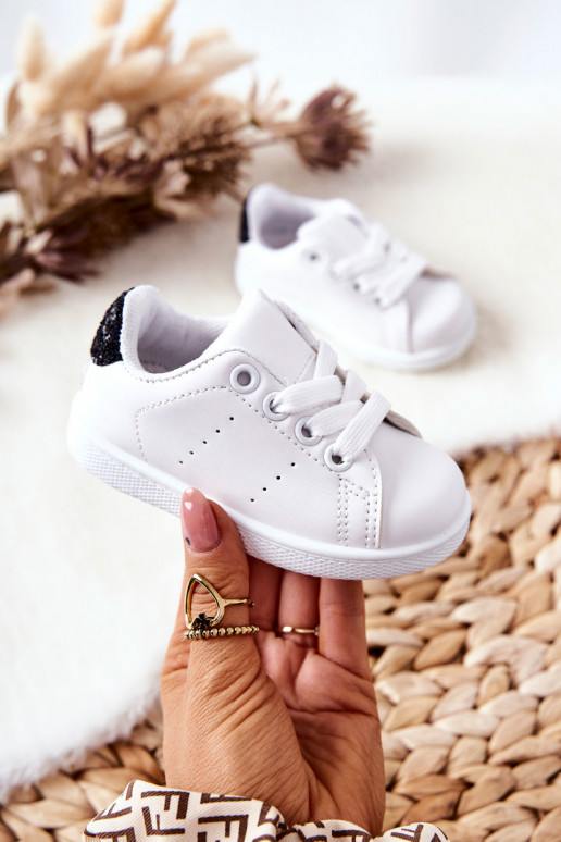 Tênis Infantil Branco-preto Brilhante