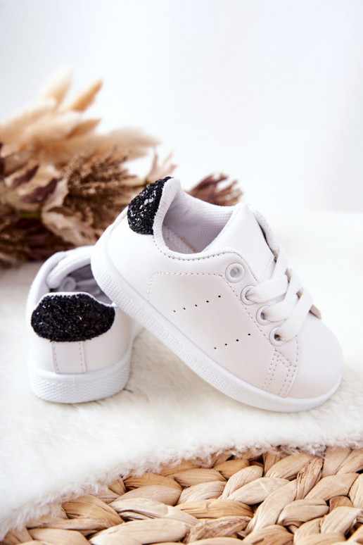 Tênis Infantil Branco-preto Brilhante
