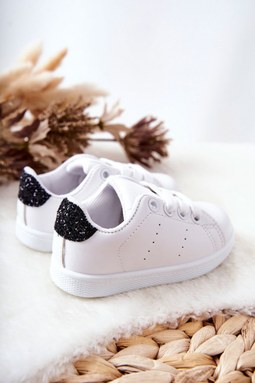 Tênis Infantil Branco-preto Brilhante