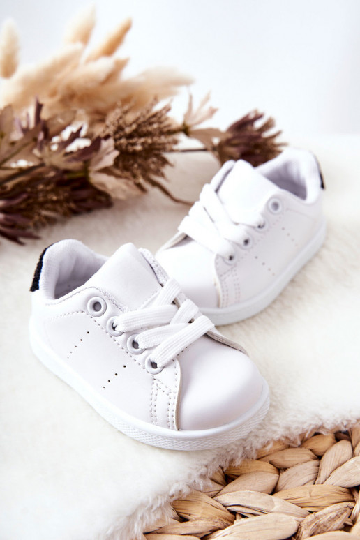 Tênis Infantil Branco-preto Brilhante