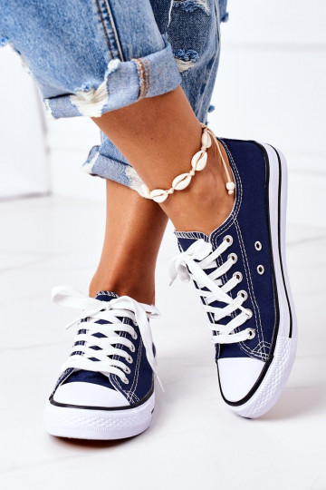Sapatos casuais de modelo clássico na cor azul escuro