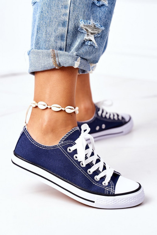 Sapatos casuais de modelo clássico na cor azul escuro