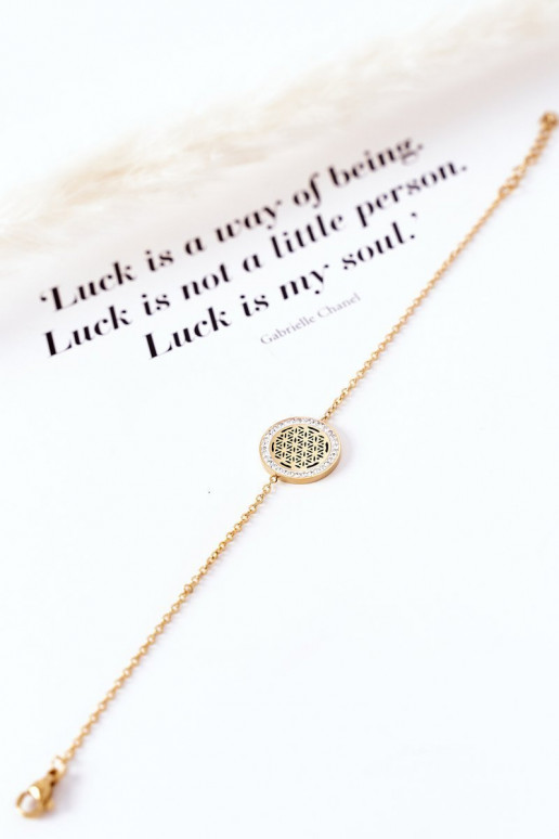 Pulseira com olhos brilhantes na cor dourada Pulseira com olhos brilhantes na cor dourada