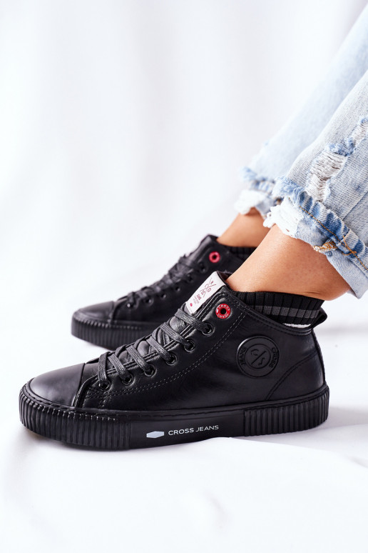 Sapatos de lazer Cross Jeans cor preta II2R4021 Sapatos de lazer Cross Jeans cor preta II2R4021