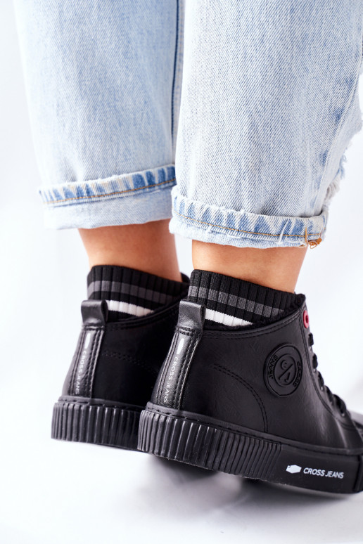 Sapatos de lazer Cross Jeans cor preta II2R4021 Sapatos de lazer Cross Jeans cor preta II2R4021