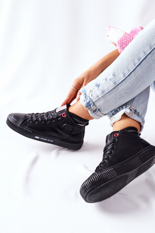 Sapatos de lazer Cross Jeans cor preta II2R4021 Sapatos de lazer Cross Jeans cor preta II2R4021