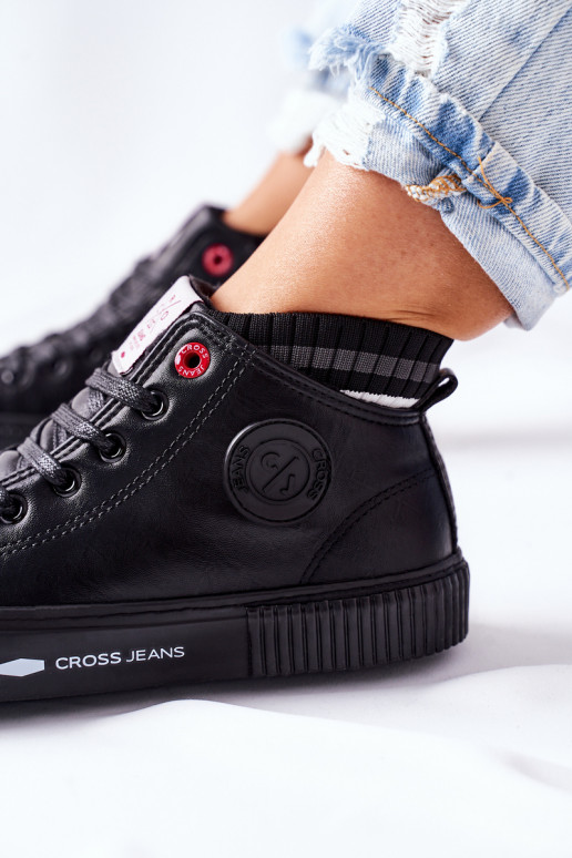 Sapatos de lazer Cross Jeans cor preta II2R4021 Sapatos de lazer Cross Jeans cor preta II2R4021