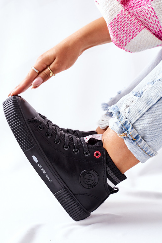 Sapatos de lazer Cross Jeans cor preta II2R4021 Sapatos de lazer Cross Jeans cor preta II2R4021