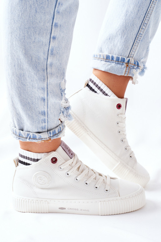 Sapatos de lazer Cross Jeans cor branca II2R4022 Sapatos de lazer Cross Jeans cor branca II2R4022
