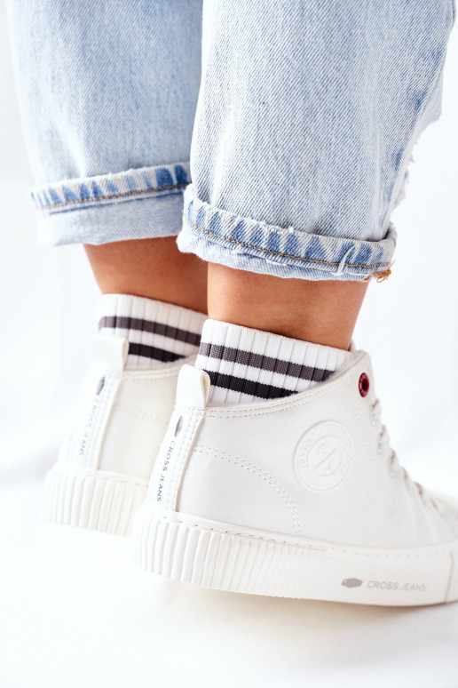 Sapatos de lazer Cross Jeans cor branca II2R4022 Sapatos de lazer Cross Jeans cor branca II2R4022