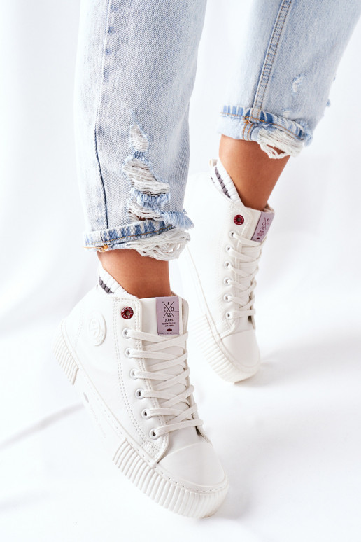Sapatos de lazer Cross Jeans cor branca II2R4022 Sapatos de lazer Cross Jeans cor branca II2R4022